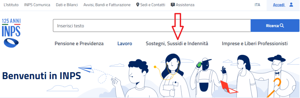 Come ottenere la disability card, l'immagine mostra come ottenerla ed attivarla sul sito web dell' INPS